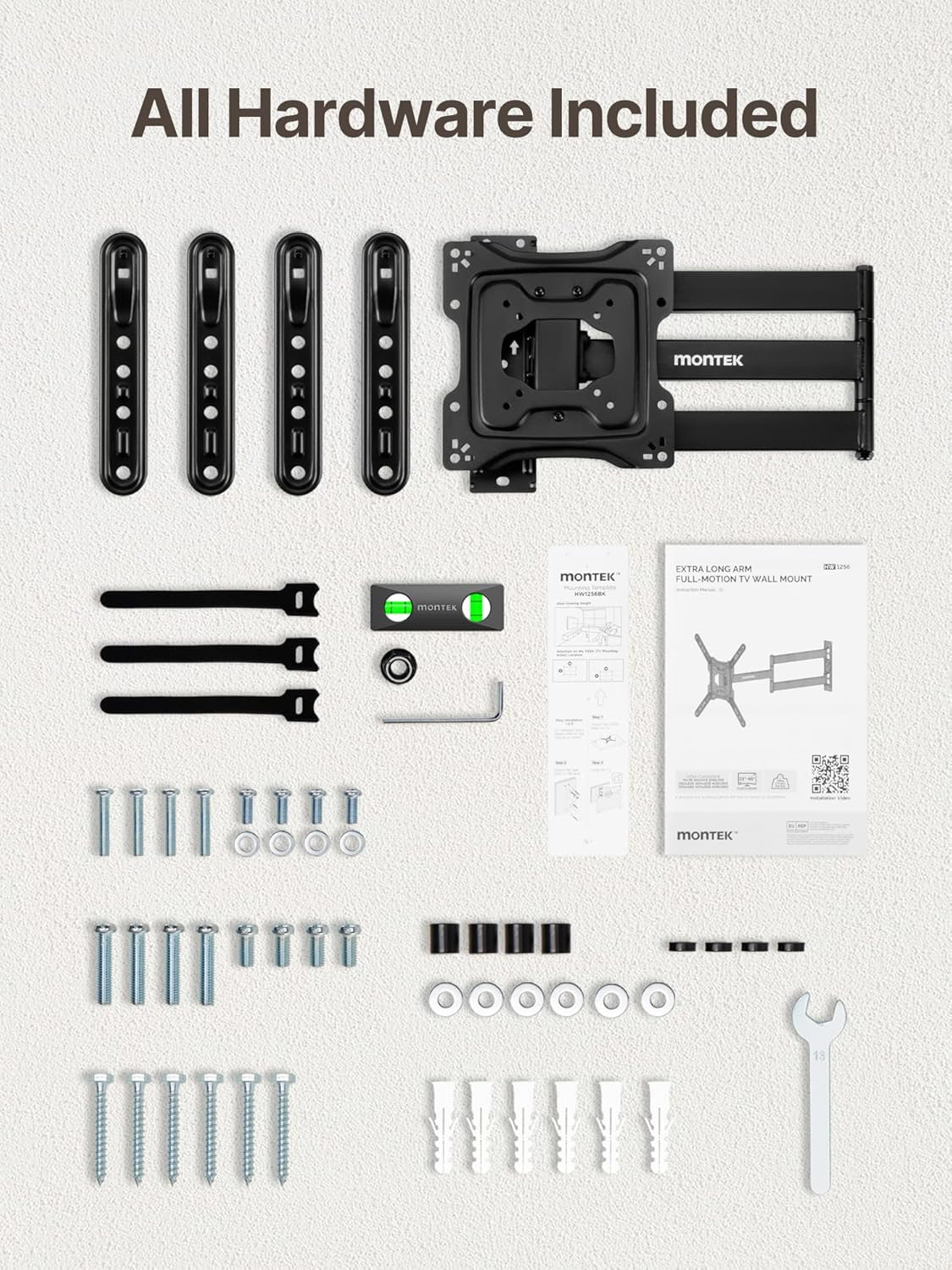 Long arm full motion swivel TV wall mount, view 9
