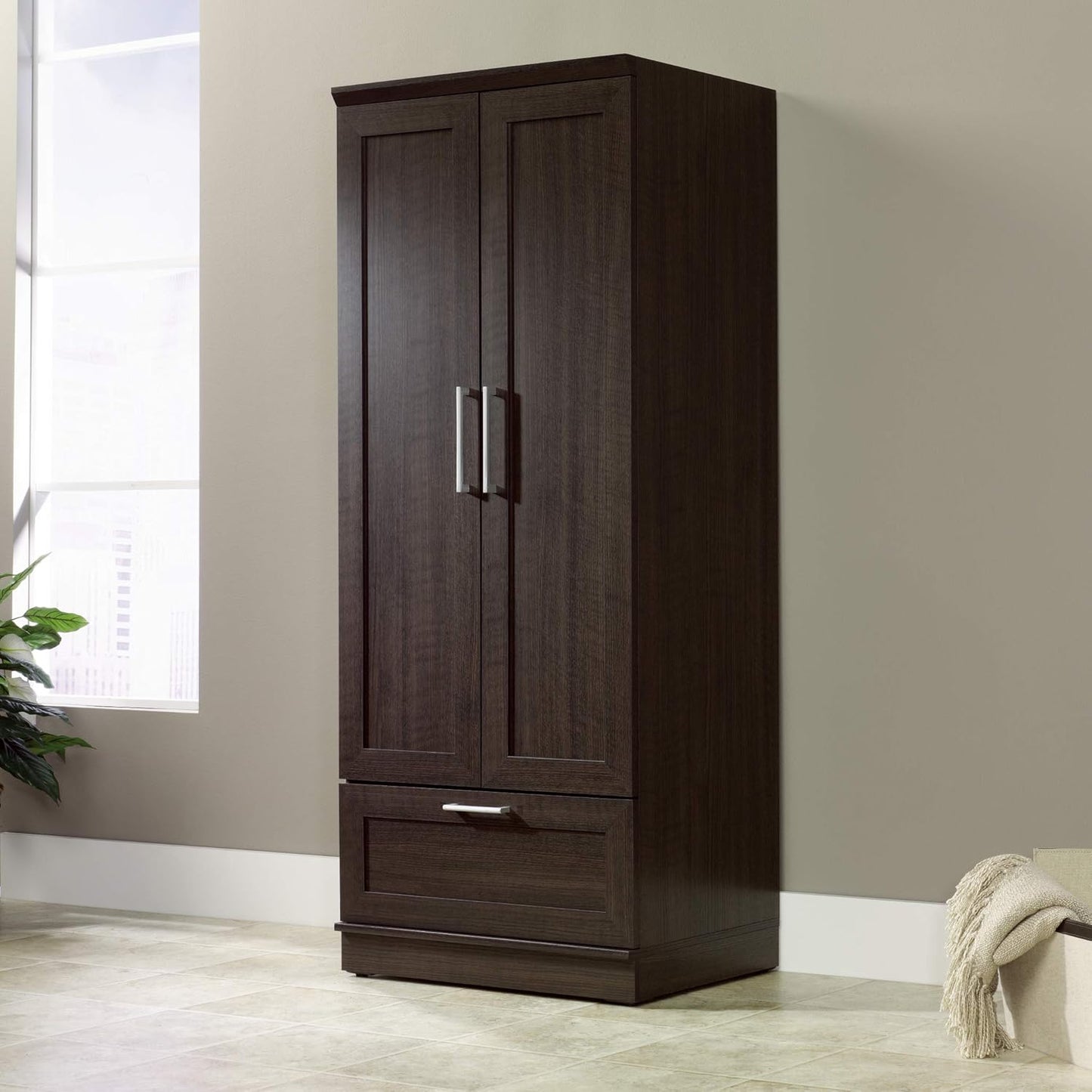 Homeplus Wardrobe/Pantry Cabinets, L: 28.98" X W: 20.95" X H: 71.18", Dakota Oak
