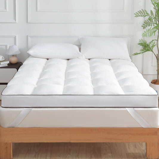 3 Inch Memory Foam Mattress Topper King Size, Extra Soft Pillow Top Mattress Topper, Fluffy Shredded Memory Foam Filled, Breathable Mattress for Back Pain Relief, 78X80 In.