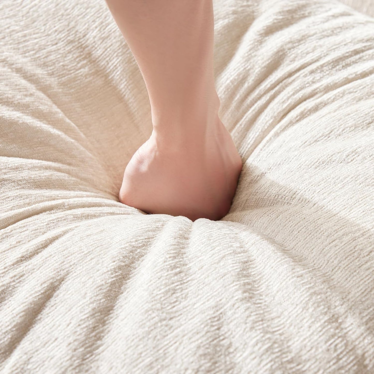 114 Inch Modular Couch Sectionals with Ottoman, Big Comfy Cloud Couches, L Shaped 4 Seat Modular Sectional Sofa, Modern Cloud Sectional Couches for Living Room, Deep Seat Sofa, Beige