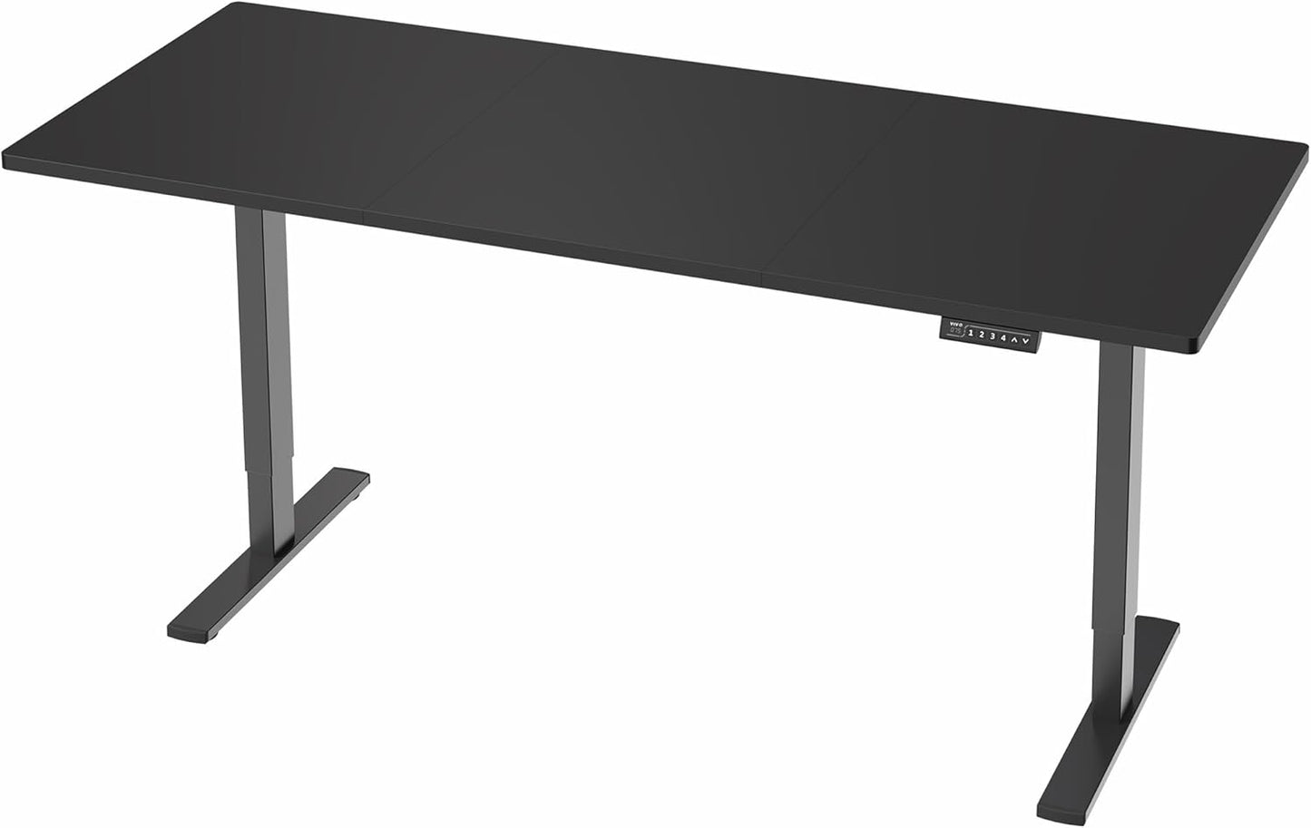 Electric 71 X 30 in Standing Desk, Memory Height Adjustment, 1B Series, Holds 220 Lbs, Black Top Black Frame, DESK-KIT-1B7B