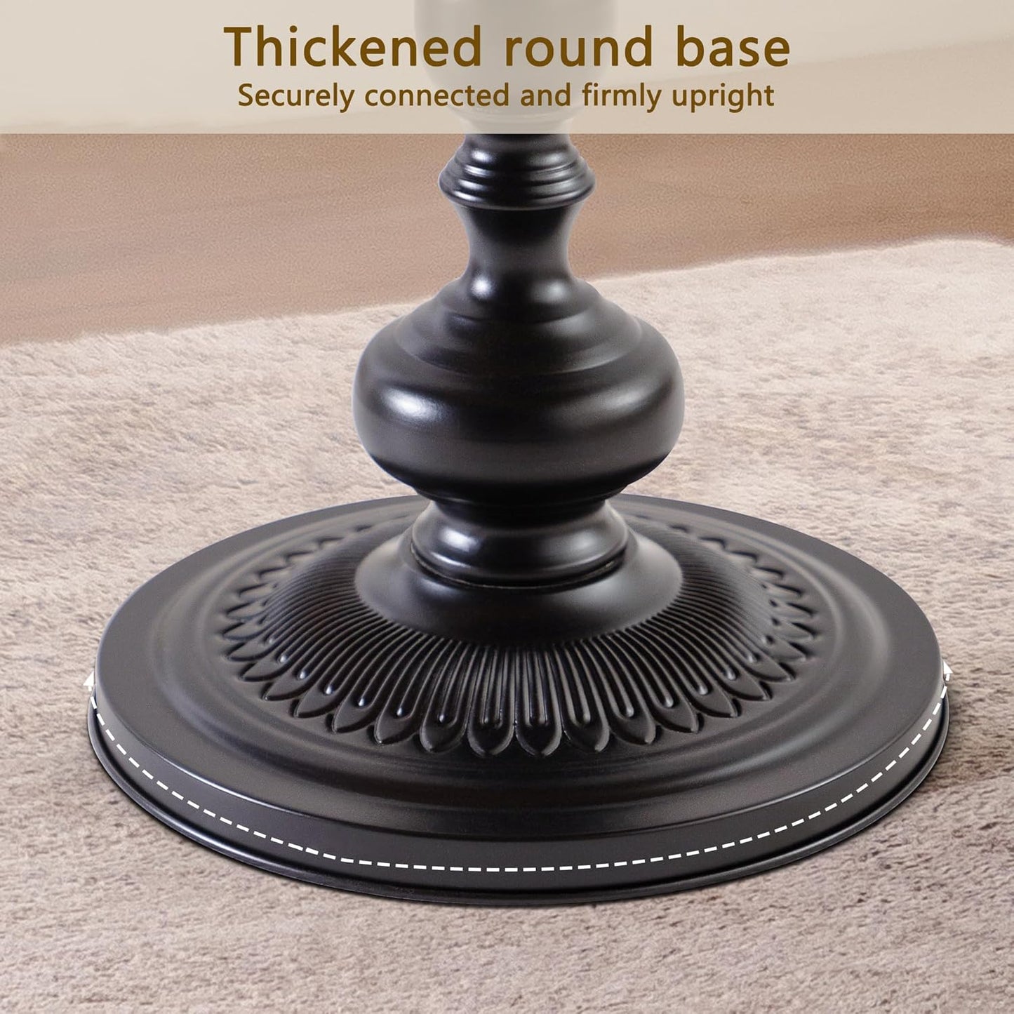 Round End Table, Framhose Small Side Table with Wood Top and Black Base, Pedestal Table for Living Room Corners Bedroom Patio and Bar(20" Hight)