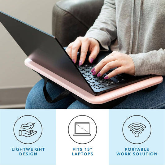 Compact Lap Desk - Fits up to 15 Inch Laptops - Rose Quartz - Style No. 43104