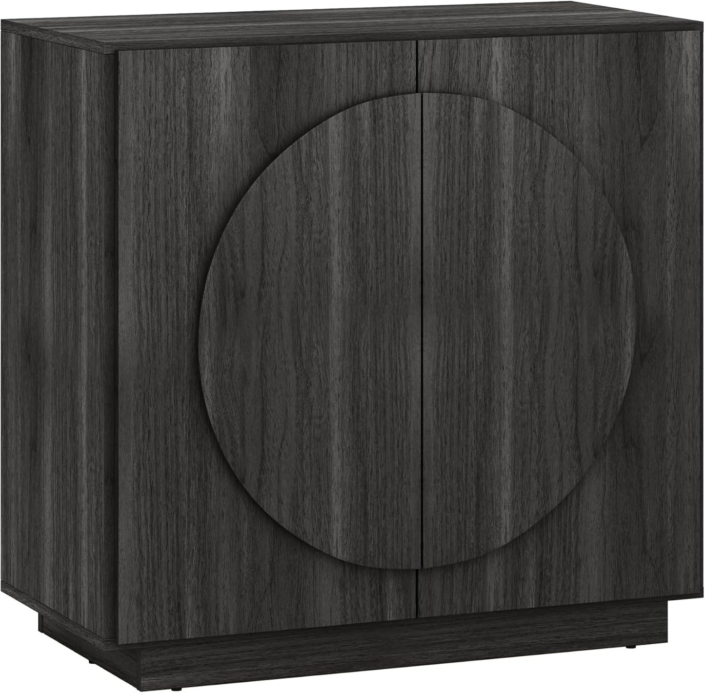 Modular Buffet Cabinet with Storage,Mid Century Modern Arched Sideboard with Adjustable Shelf & Symmetrical Doors,Credenza Console Table for Entryway Kitchen Living Room (Espresso Black)