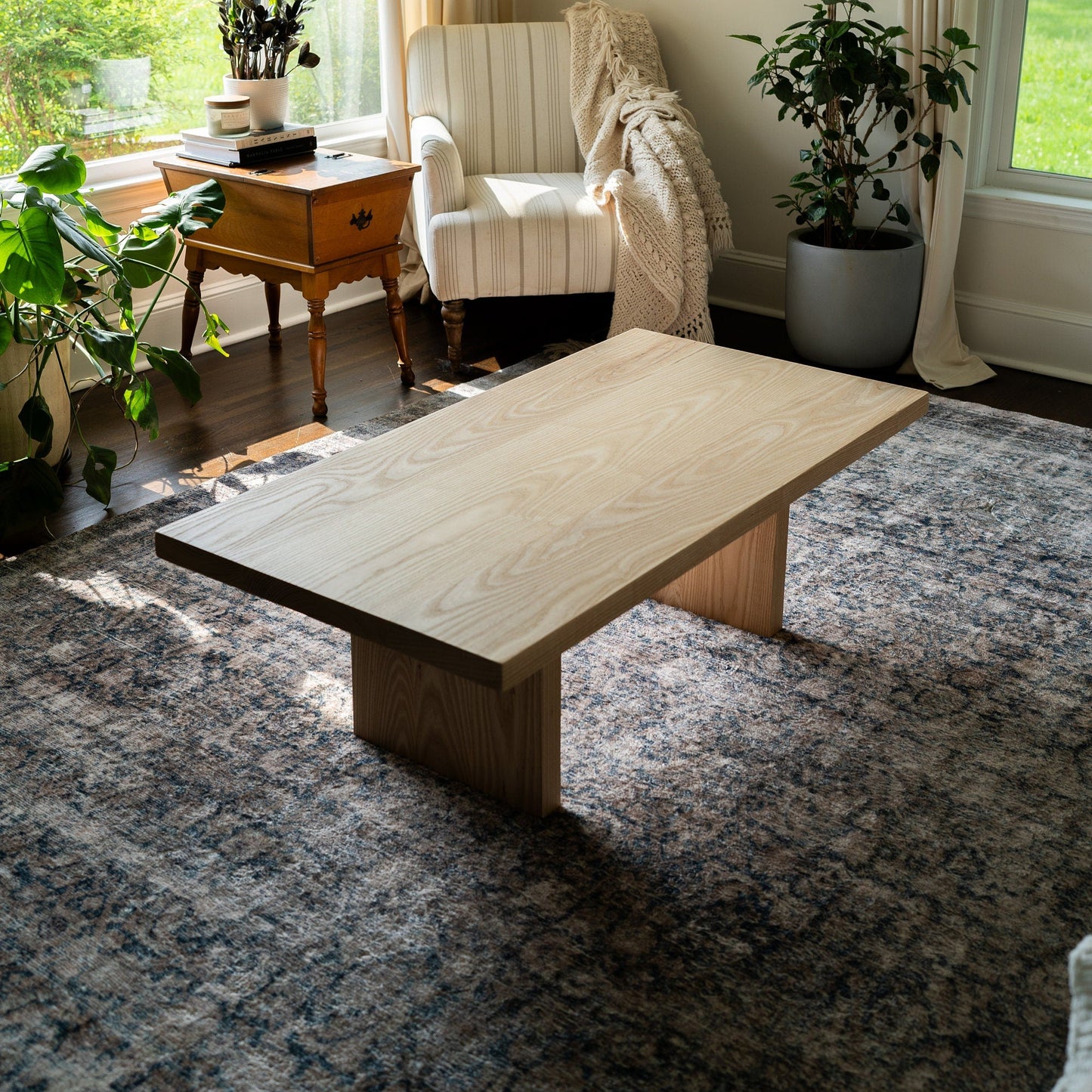 White Ash Wood Coffee Table