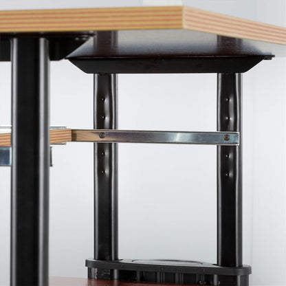 1929CY MUV Mobile Stand-Up Height-Adjustable Desk,Keyboard Storage, Steel Frame Construction, Durable Melamine Laminate Work Surface, 4 Wheels, Narrow Design