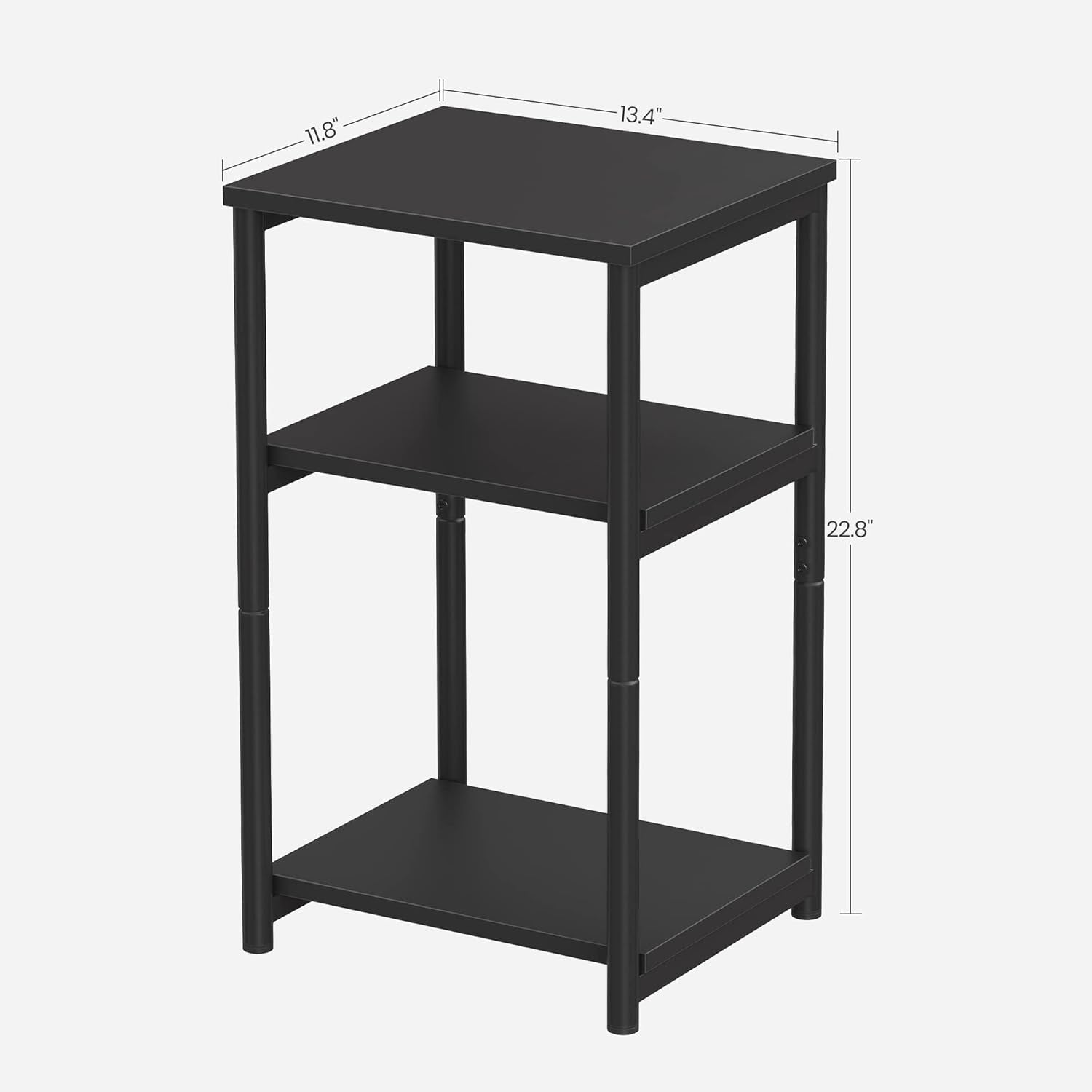 Side Table, Small End Table, Tall Nightstand for Living Room, Bedroom, Office, Bathroom, Classic Black ULET273B16