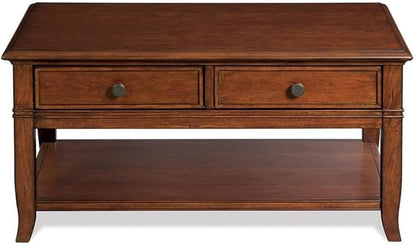 Contemporary Storage Coffee Table in Burnished Cherry