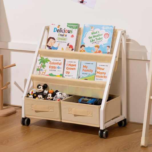 Kids Bookshelf Toy Storage - Children'S Book Shelf for Kids Rooms, Toddler Bookshelf Baby Bookcase for Nursery, Montessori Toy Organizer