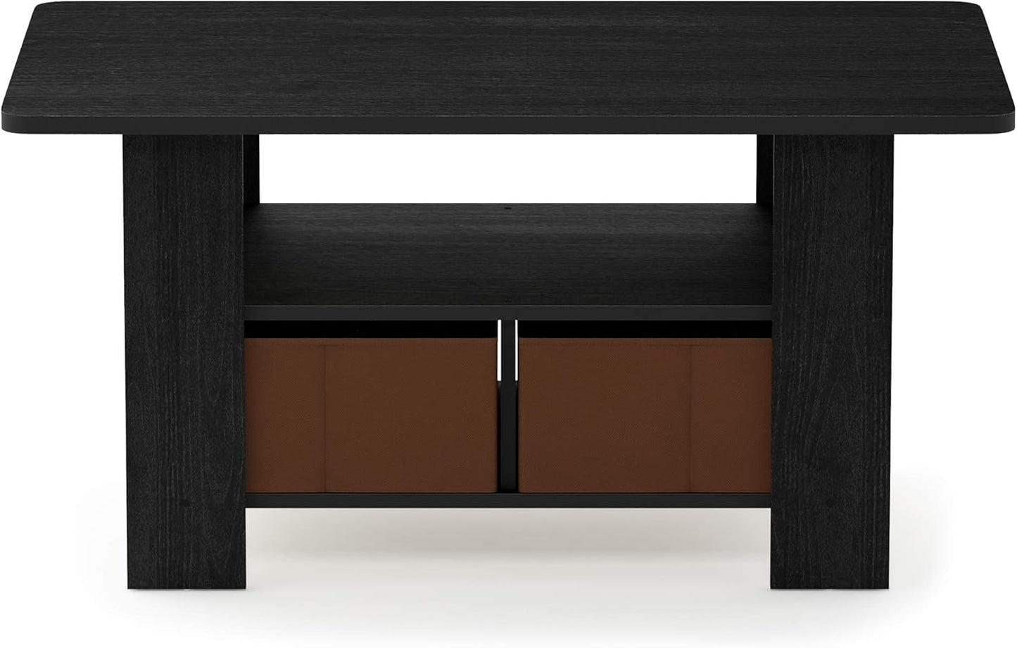 Andrey Coffee Table with Bin Drawer, Americano/Medium Brown, Small Non-Lift Top