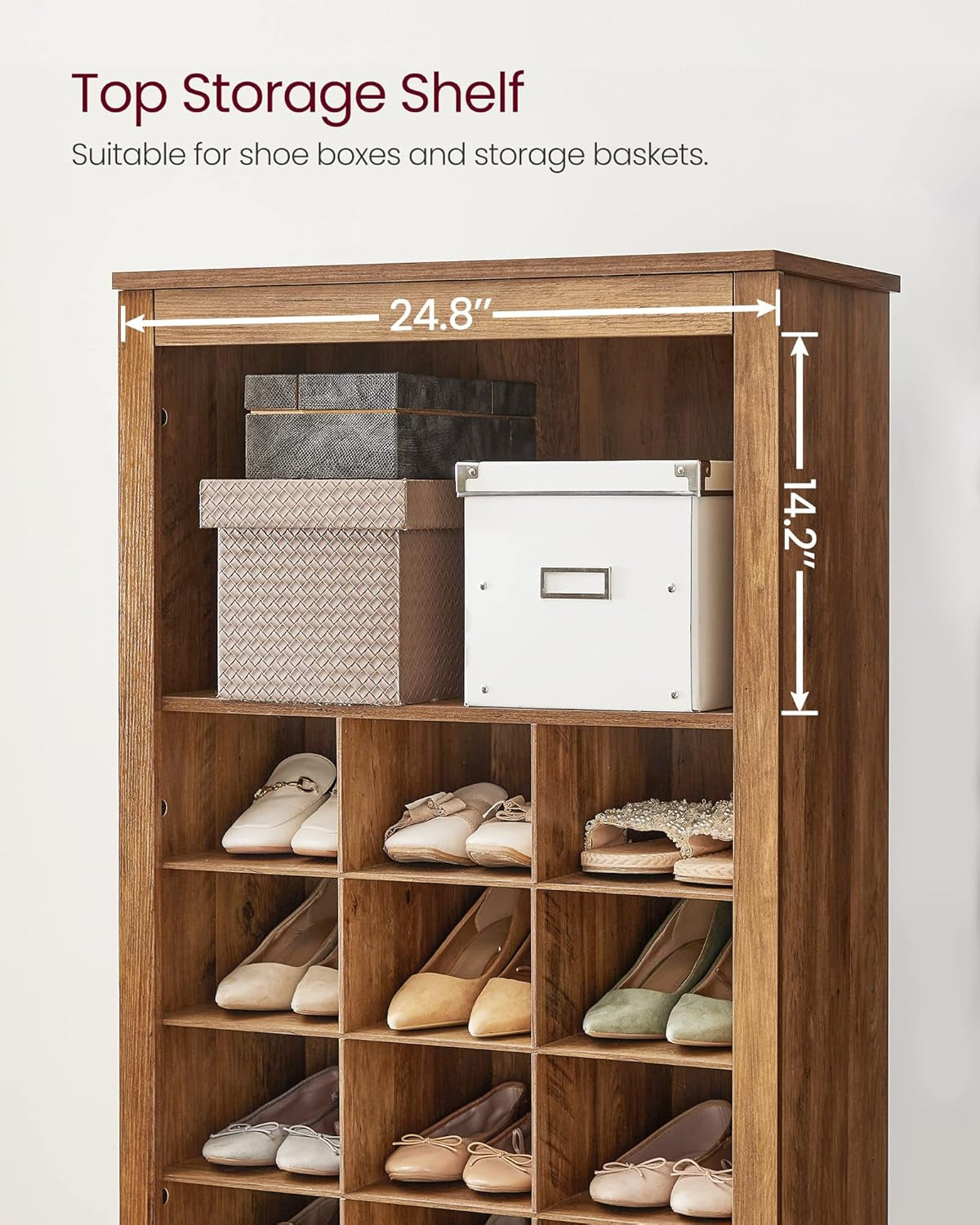 Shoe Storage Cabinet, 10 Tier Shoe Rack Organizer, Holds up to 30 Pairs of Shoes, for Entryway Bedroom, 12.6 X 24.8 X 73.6 Inches, White ULBS273T14