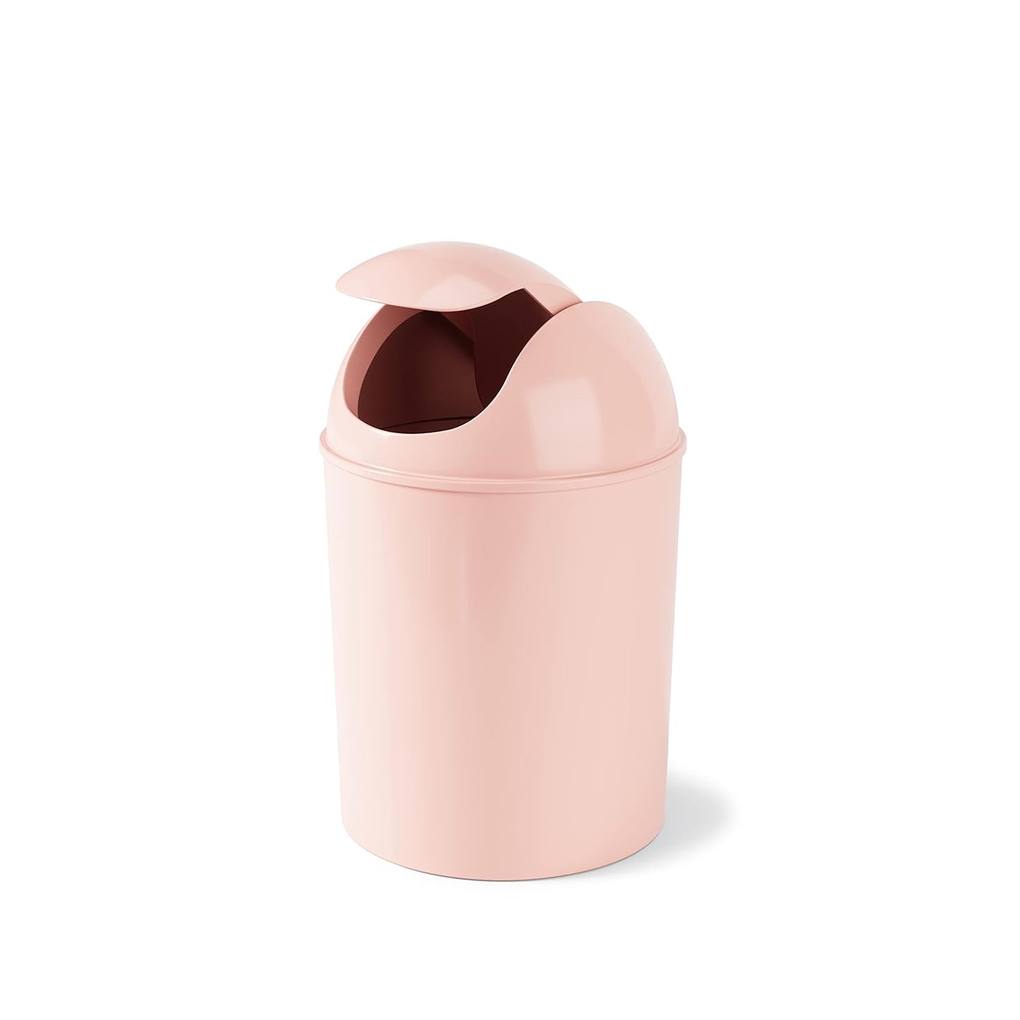 1.25 Gallon Mini Waste Can with Removable Swing-Top Lid - Small Garbage Bin for Kitchen, Bathroom, Bedroom, Office - Compact Trash Can Fit under Tables & Counters - Pink