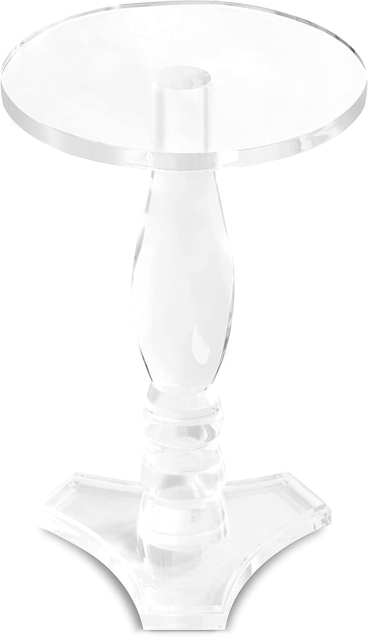 Clear Acrylic Small End Table,Drink Table,For Office, Living Room and Bedroom, 12X12 Inch，20 Inch High