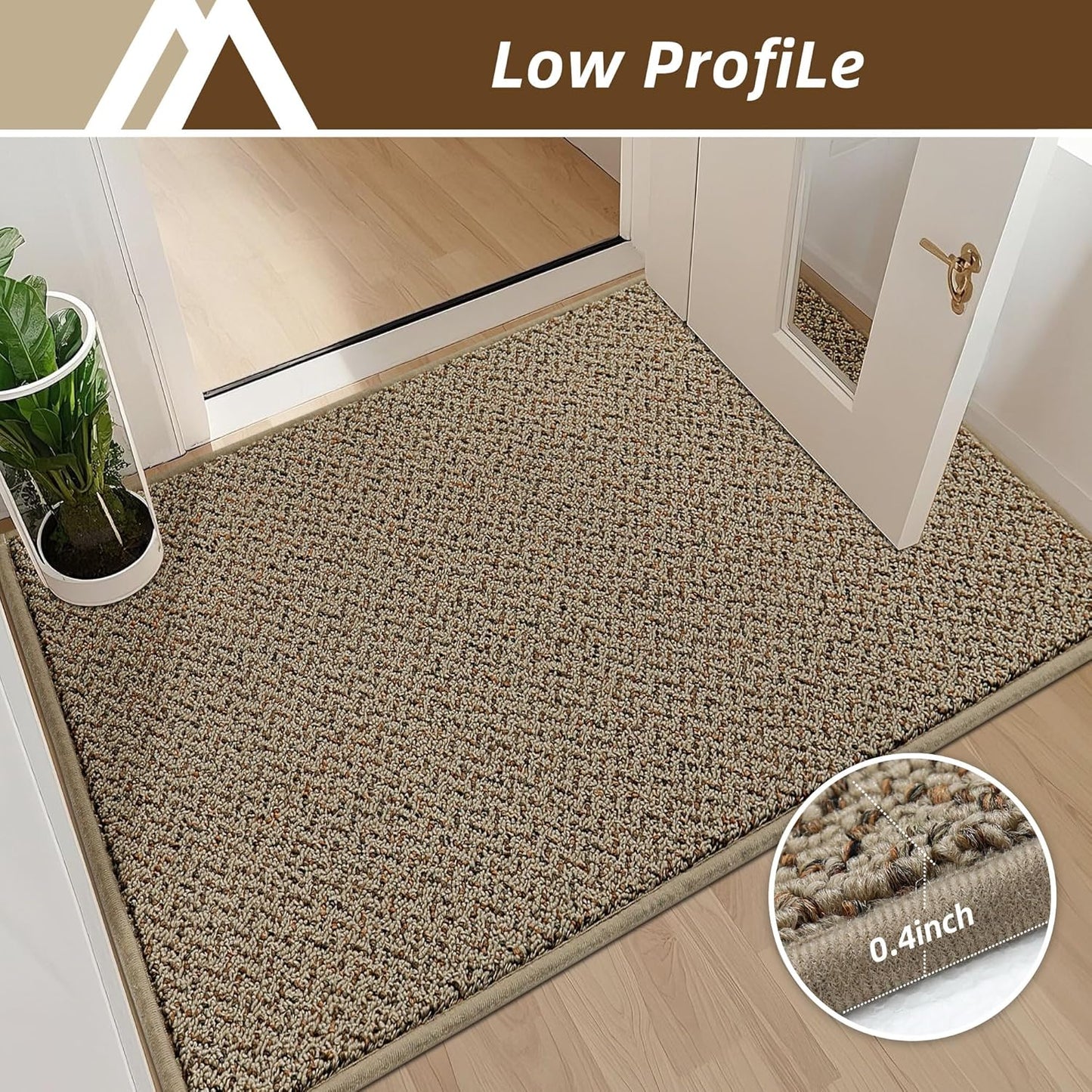 -Door-Mat 20" X 32" Non Slip Absorbent Entryway Rugs Dirt Trapper Doormats Washable Entrance Mats Low Pile Welcome Floor Mat for Front Back Door and Entry Mats,Taupe