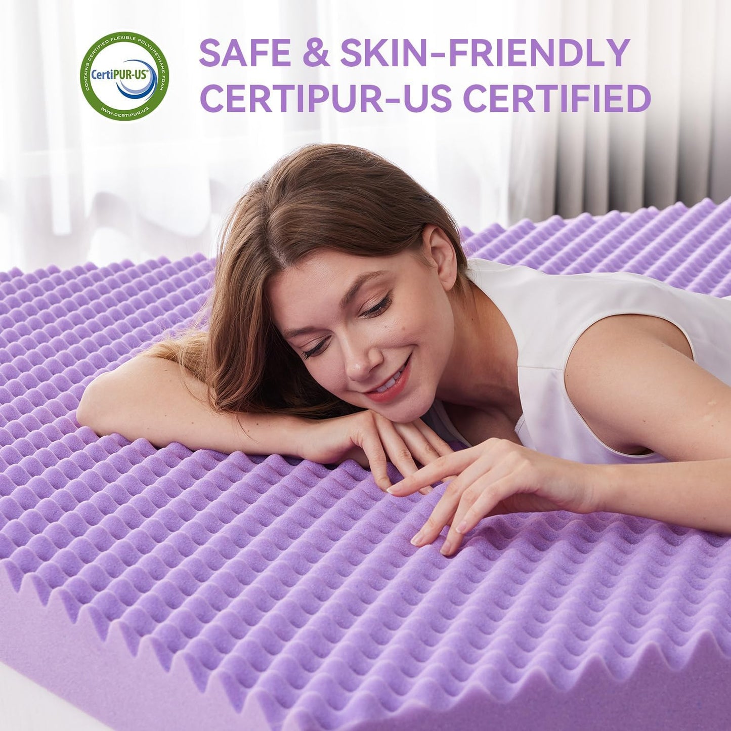 2 Inch Egg Crate Memory Foam Mattress Topper Twin Size, Soft Mattress Pad for Back Pain Relief, Bed Topper, Certipur-Us Certified