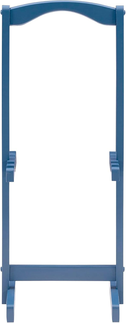SAMM Navy Trey Table Set with Compass Accent Includes Four Trey Tables and Stand