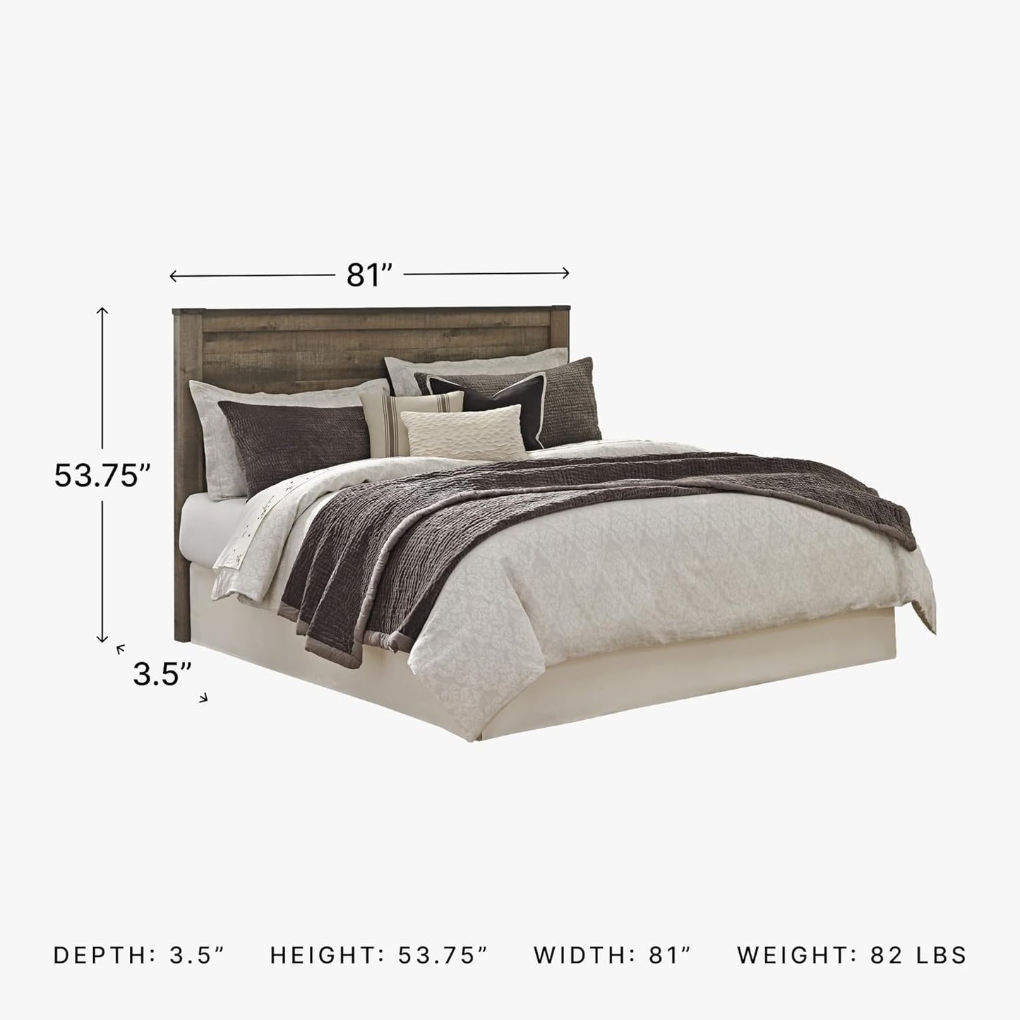 Signature Design by Ashley Trinell Rustic Panel Headboard, King/California, Warm Brown