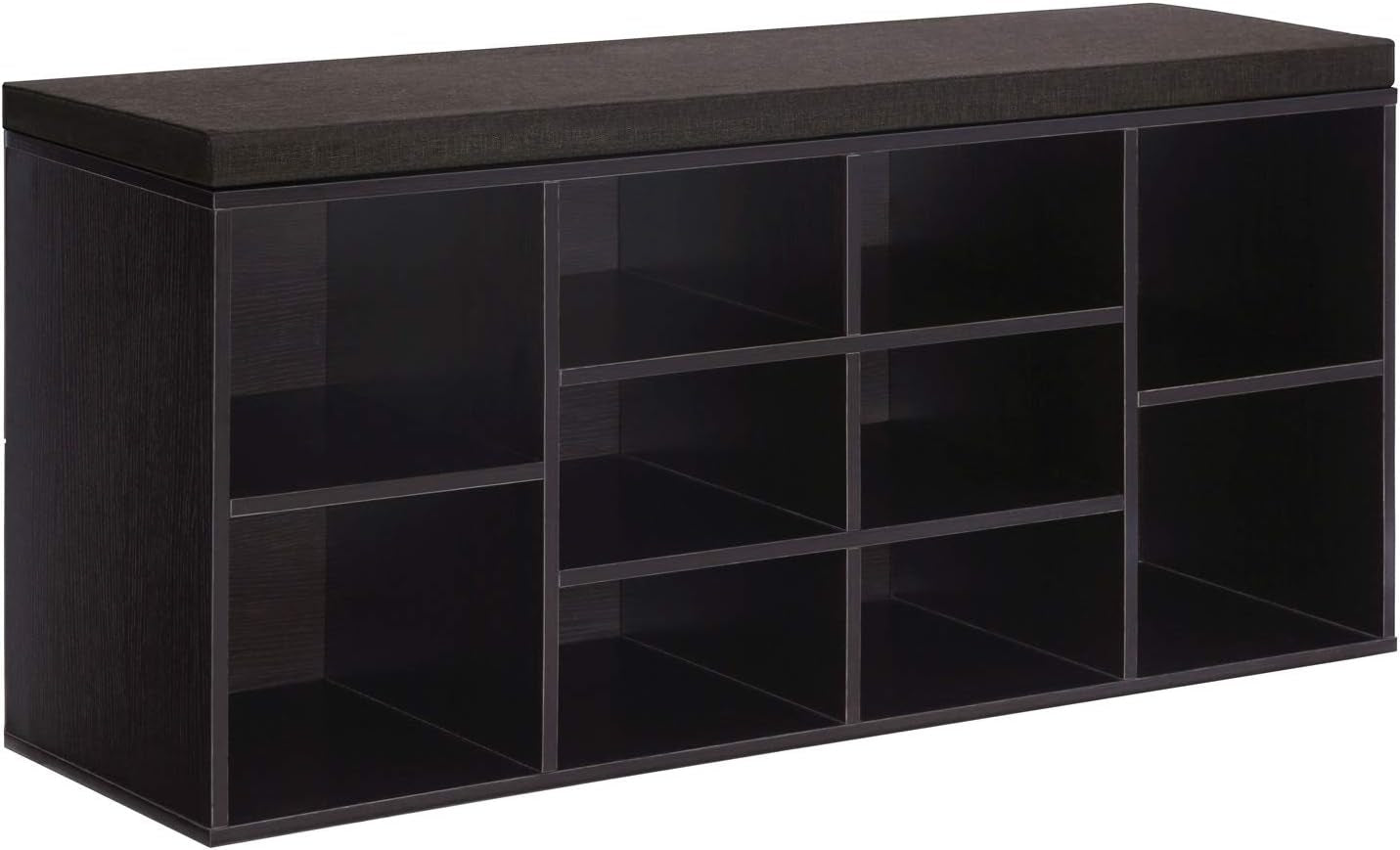 CUSTOS Collection - Shoe Bench, Storage Bench with Padded Seat, Entryway Bench with 10 Compartments, for Bedroom, 11.8 X 40.9 X 18.9 Inches, Espresso Brown and Chestnut Brown ULHS10BR