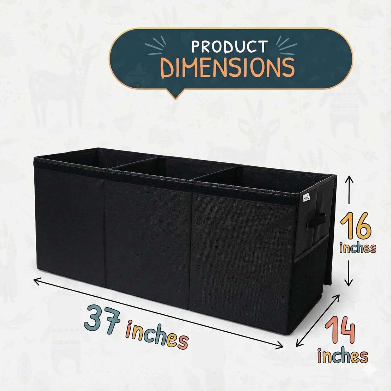Extra Large Toy Storage Organizer with Lid - Sturdy, Collapsible Toy Chest Storage Box Design - Toys Bin with Dividers for Kids, Nursery, Bedroom, Playroom 37"X16"X14"