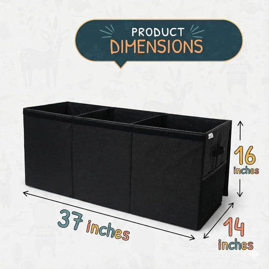 Extra Large Toy Storage Organizer with Lid - Sturdy, Collapsible Toy Chest Storage Box Design - Toys Bin with Dividers for Kids, Nursery, Bedroom, Playroom 37"X16"X14"