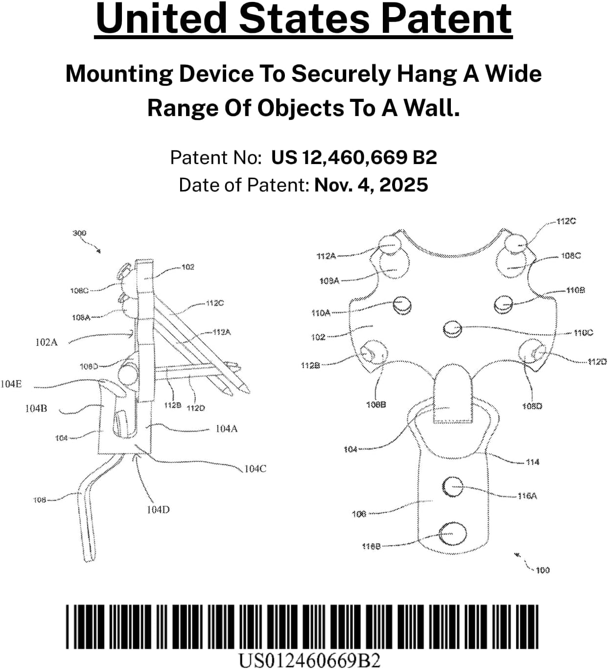 Hangsmart TV® Wall Mount NO Stud - Original & Patented Easy Install, DIY for 19-100" Tvs, Holds up to 150LBS, Fits Most LED LCD Flat Screens & Monitors, Includes Hardware