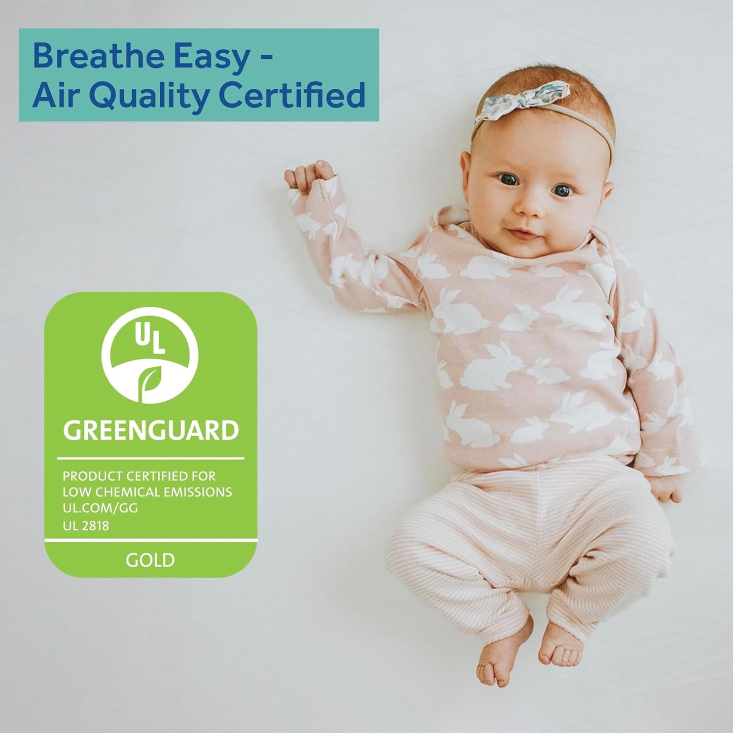 Posture Perfect Breathable Crib Mattress, GREENGUARD Gold Certified, Made in USA, 2 Stage Hybrid Memory Foam & 150 Premium Coils, Toddler Bed Fit, Safety & Quality Tested, 52X28"