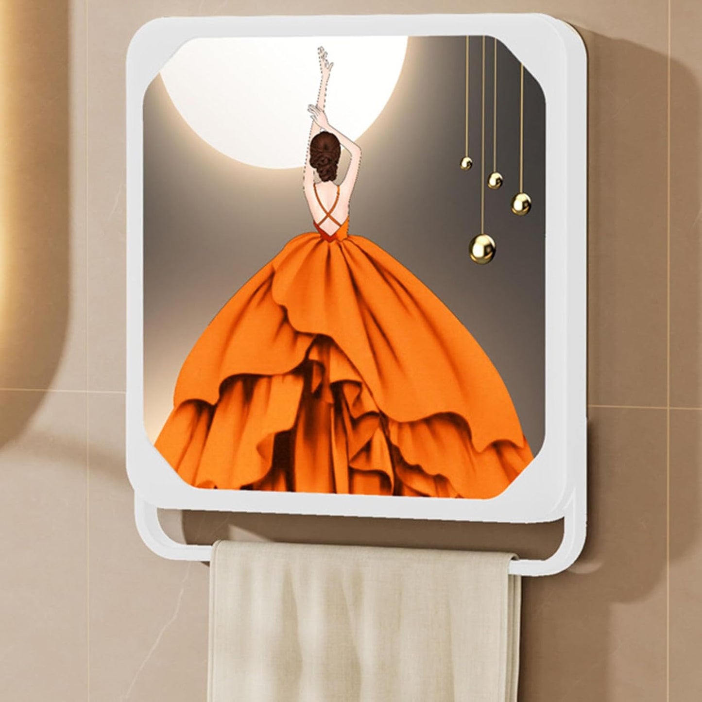 Clothes Folding Storage Box, Bathroom Mural Clothes Folding Storage Box, Waterproof Hanging Storage Organizer, No-Punch Wall Mounted Bathroom Shelves for College Dorm Laundry Kitchen Travel (White)