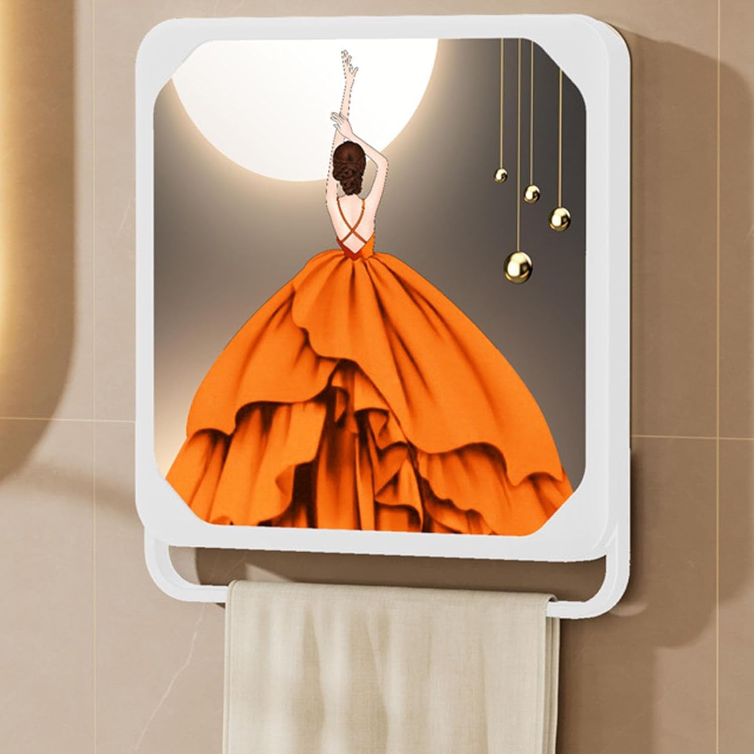 Clothes Folding Storage Box, Bathroom Mural Clothes Folding Storage Box, Waterproof Hanging Storage Organizer, No-Punch Wall Mounted Bathroom Shelves for College Dorm Laundry Kitchen Travel (White)