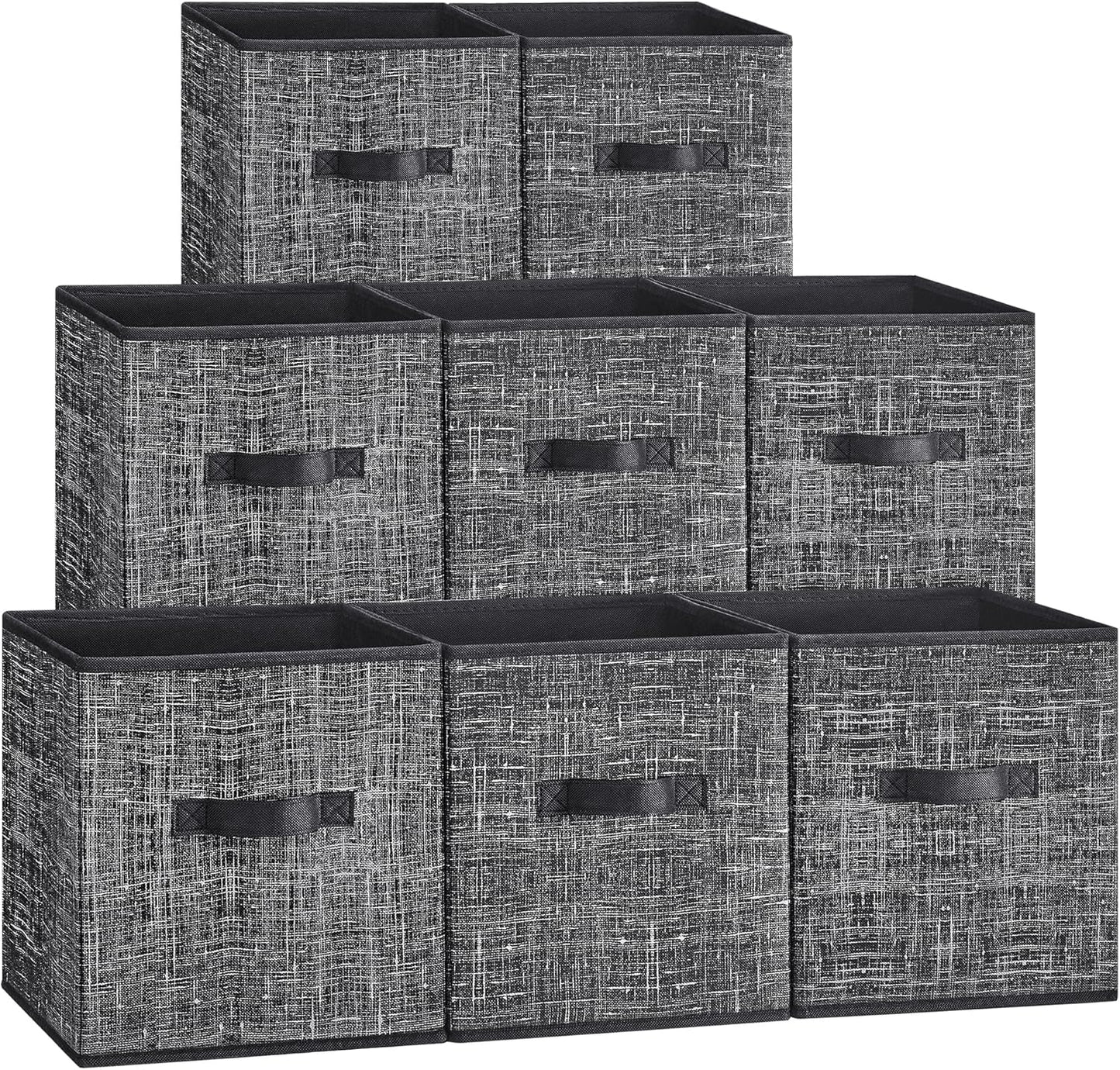 Storage Cubes, 13-Inch Non-Woven Fabric Bins with Double Handles, Set of 8, Closet Organizers for Shelves, Foldable, for Clothes, Cattail Gray UROB833G01