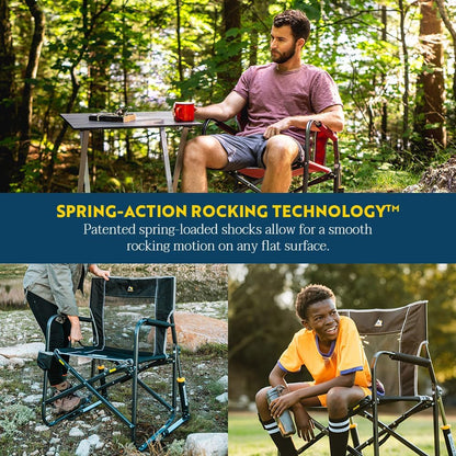 Freestyle Rocker Outdoor Rocking Chair with Beverage Holder