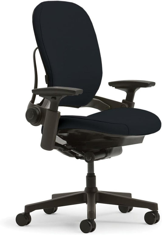 Leap Office Chair V2 - Seven Points of Adjustability - Ergonomic Back Support Chair - Lumbar Support - 4D Adjustable Arms - Black Frame - Black Fabric