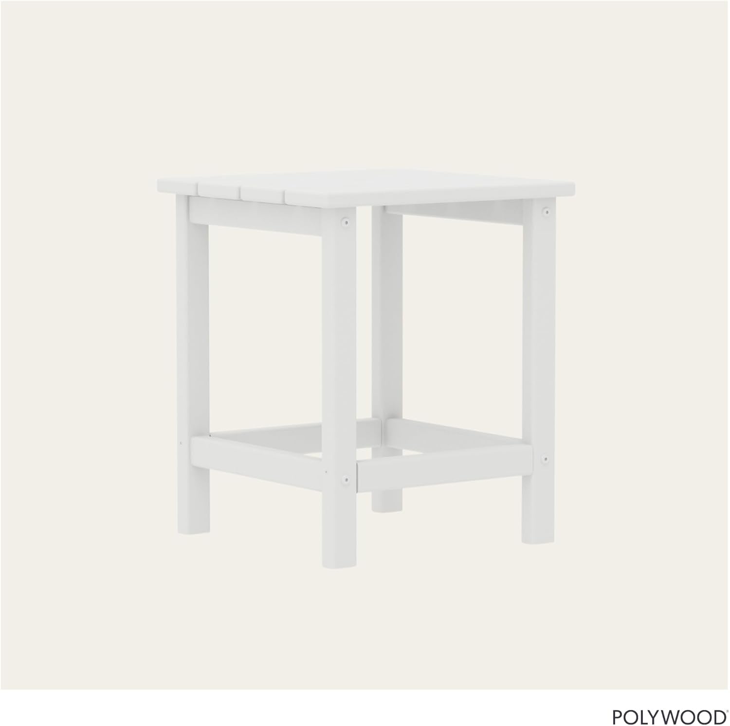POLYWOOD Long Island 18" Side Table, White