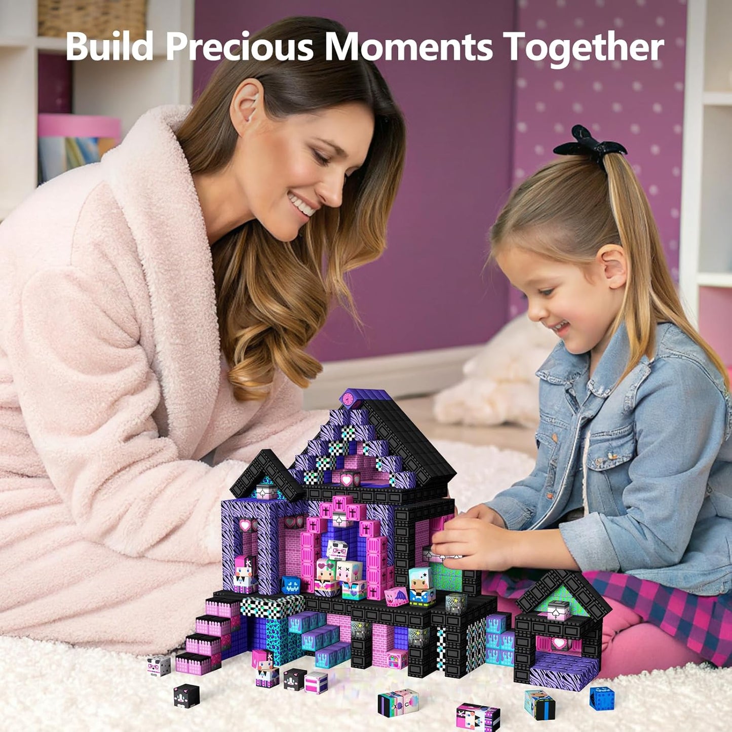 100PCS Magnetic Blocks for Girls, Build Magwonder with Magnet Building Toys Set, Princess Sensory Gift for Boys Girls Birthday (1 Inch)