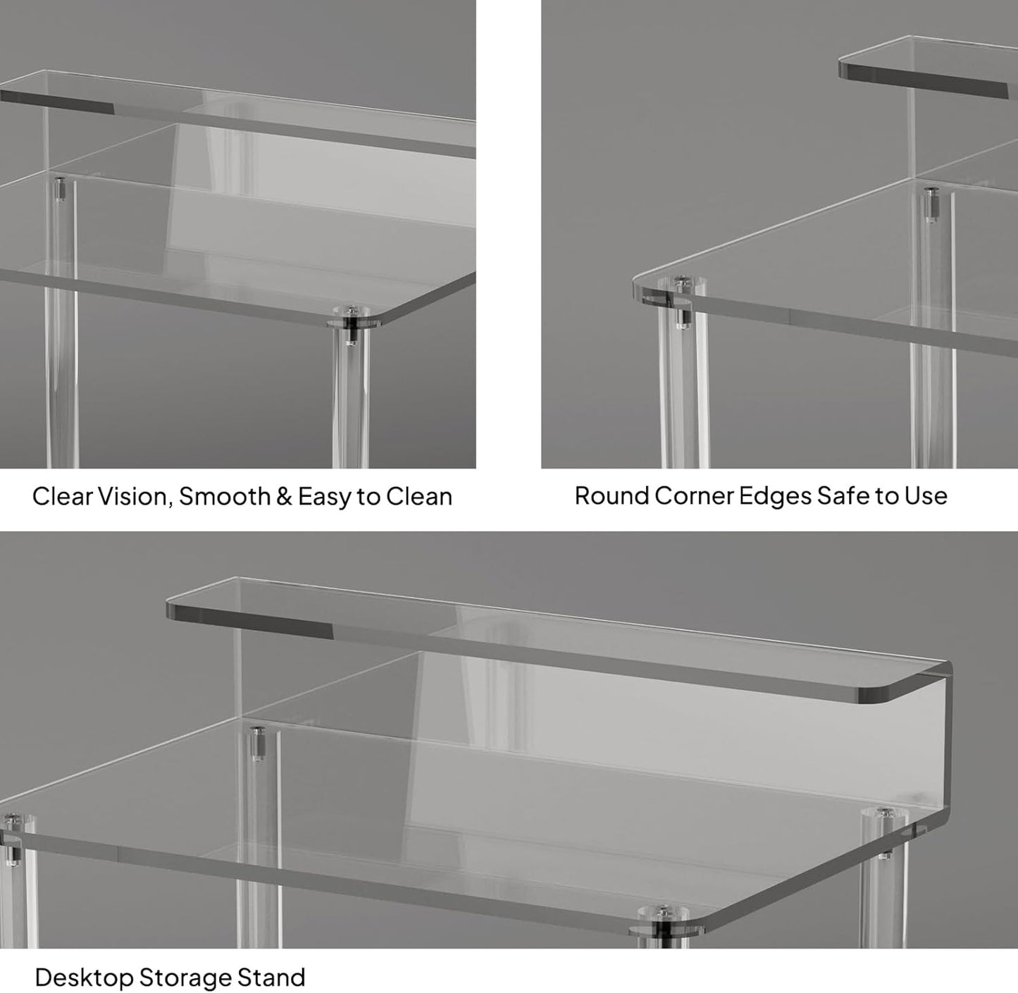 Acrylic Small Vanity with Mirror - 23.6'' L X 15.8'' W X 33.9'' H - Modern Makeup Vanity Desk for Small Spaces - Clear Makeup Table Dressing Table, for Bedroom, Cloakroom