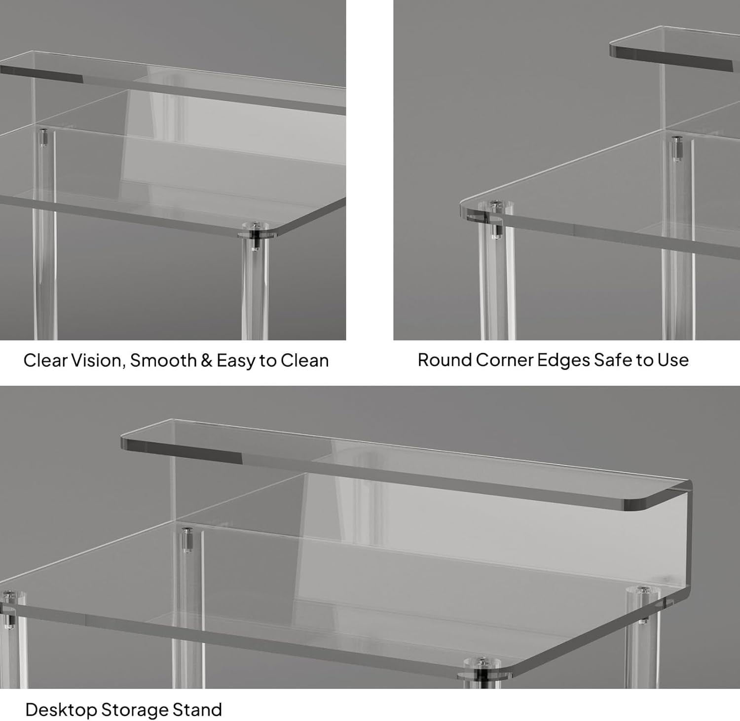 Acrylic Small Vanity with Mirror - 23.6'' L X 15.8'' W X 33.9'' H - Modern Makeup Vanity Desk for Small Spaces - Clear Makeup Table Dressing Table, for Bedroom, Cloakroom