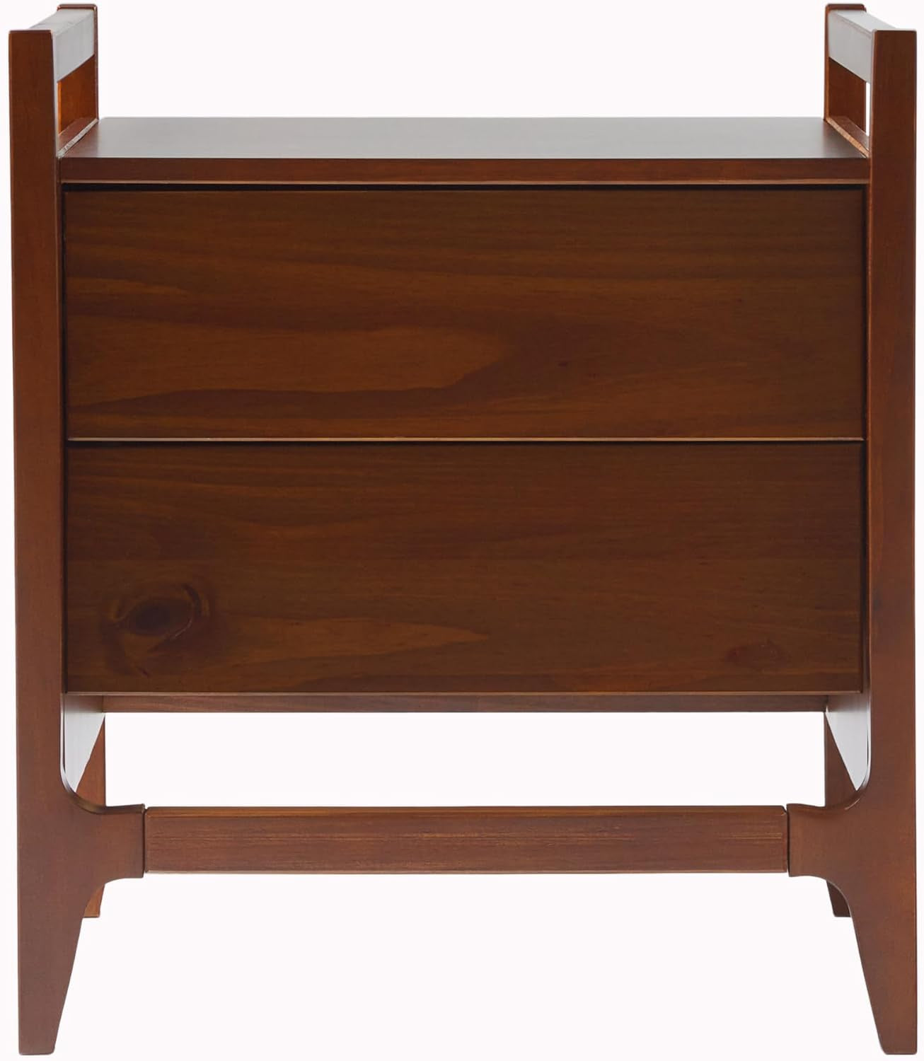 Leif Scandi Angled Drawer-Face Nightstand, 22 Inch, Walnut