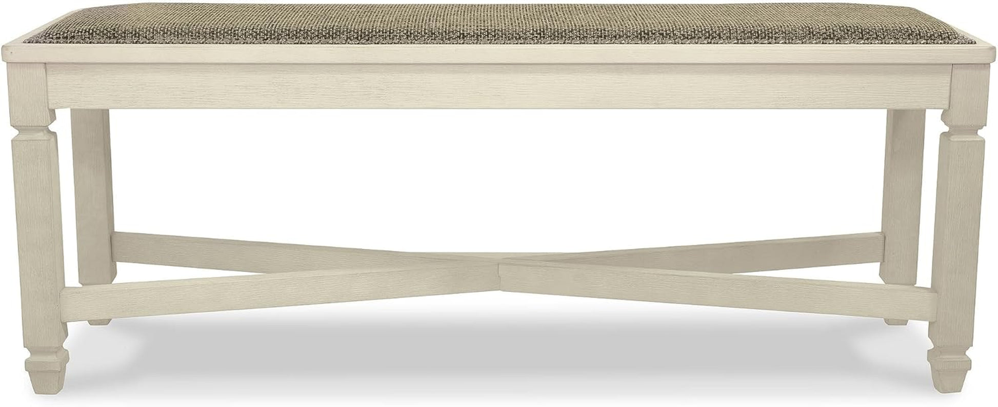 Bolanburg French Country Upholstered Dining Room Bench, Antique White