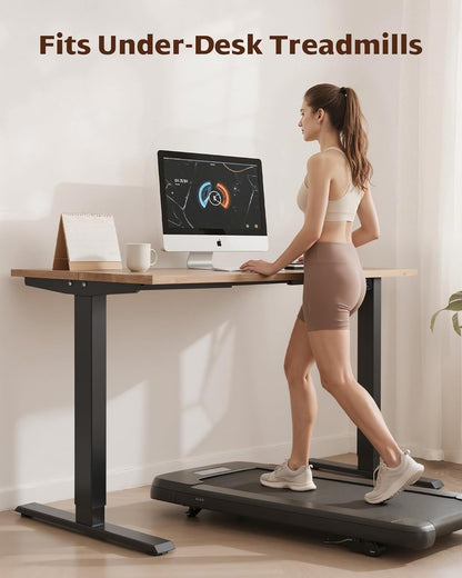 Dual Motor Electric Adjustable Standing for up to 70.8”X31.5” Table Tops, 225 Lbs Weight Capacity, Computer Desk for Home and Office (Black Frame Only)
