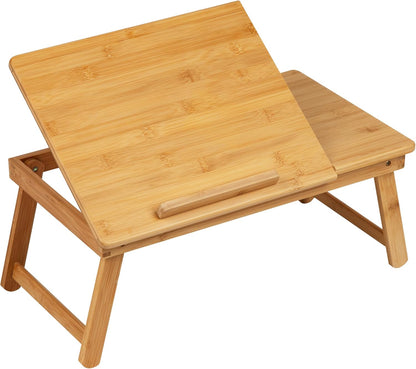 Lap Desk Laptop Stand, Bed Tray, Dorm Room, Folding Legs, Rayon from Bamboo, 19.75"L X 12"W X 8.25"H, Brown