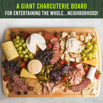 30 Inch Extra Large Cutting Board – Bamboo Chopping Board - Wood Butcher Block Cutting Board for Carving and Charcuterie Board, Stovetop and over Sink Cutting Board for More Kitchen Counter Space
