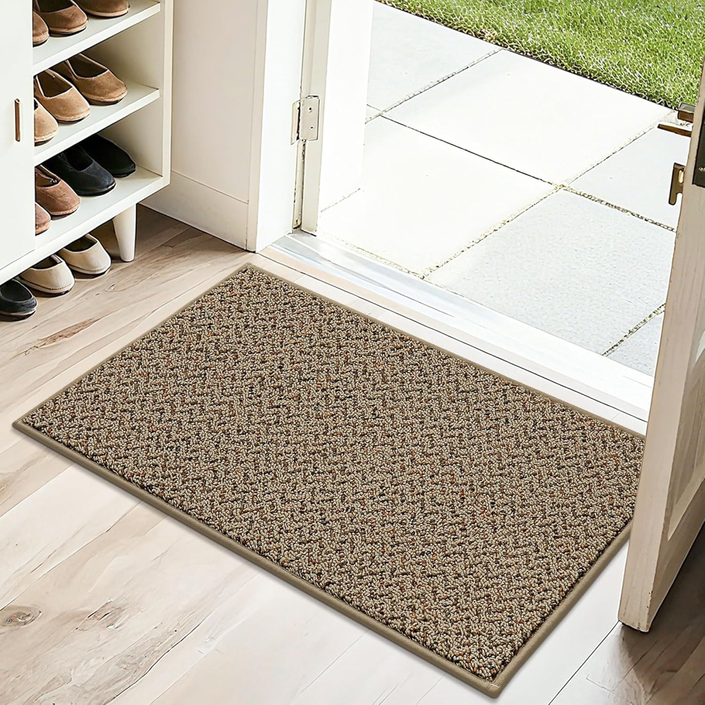 -Door-Mat 20" X 32" Non Slip Absorbent Entryway Rugs Dirt Trapper Doormats Washable Entrance Mats Low Pile Welcome Floor Mat for Front Back Door and Entry Mats,Taupe