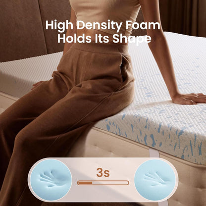 3 Inch Cooling Qeen Size Memory Foam Mattress Topper Pad,Soft Washable Bed Cover with Anti-Slip Base &Zipper,Fits 6"-19" Mattresses with Straps,Extra Comfort for Sleep & Back Pain Relief