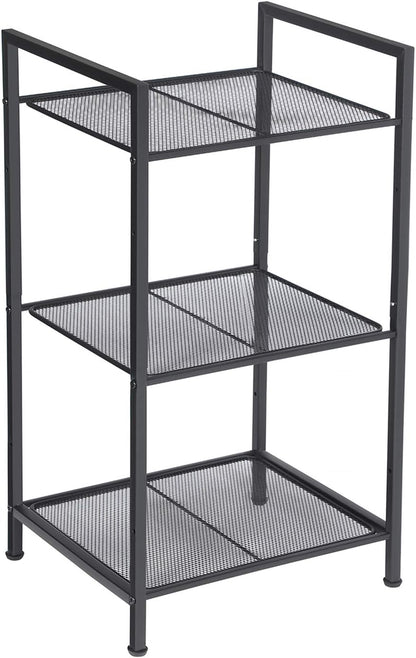 3-Tier Storage Rack, Bathroom Shelf, Extendable Plant Stand with Adjustable Shelf, for Bathroom, Living Room, Balcony, Kitchen, Black UBSC33BK