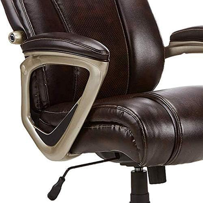 Big & Tall Executive Office Desk Chair with Lumbar Support, Adjustable Height, 350 Lb Capacity, Black Pewter Finish, 28.5" D X 30.25" W X 47.9" H