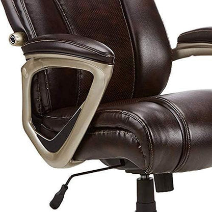 Big & Tall Executive Office Desk Chair with Lumbar Support, Adjustable Height, 350 Lb Capacity, Black Pewter Finish, 28.5" D X 30.25" W X 47.9" H