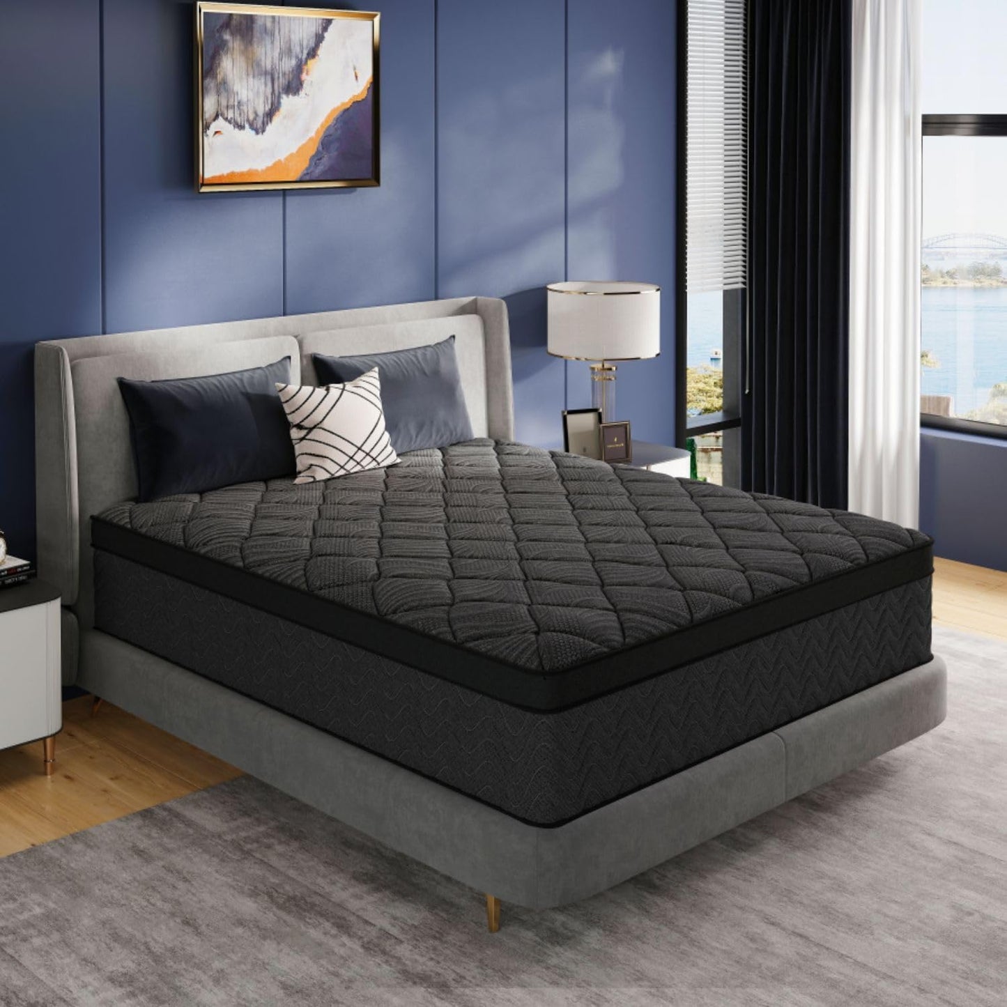 King Size Mattress, 12 Inch Luxury Hybrid King Mattress in a Box, Medium Firm Mattresses with Cooling Gel Memory Foam & Pocket Springs, Double Additional Support, 365-Night Trial