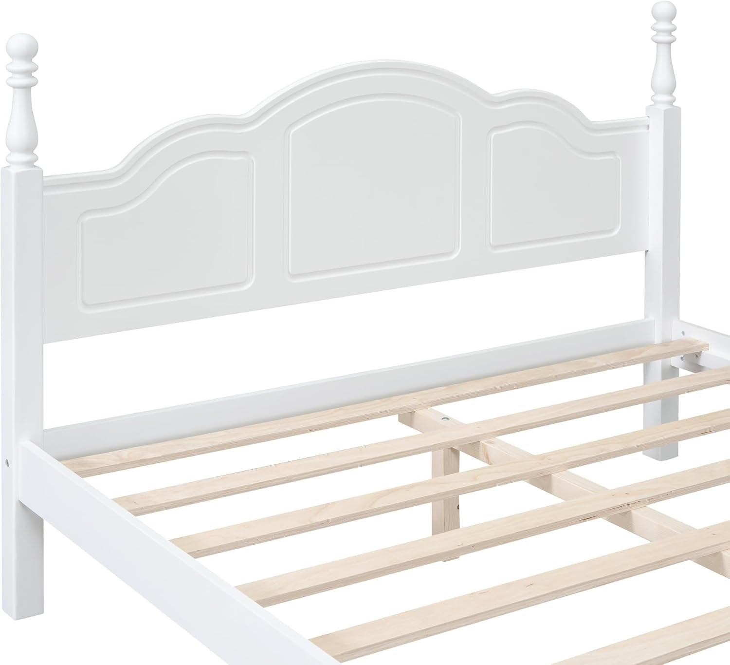 Bedroom Set Furniture, 3-Pieces Bedroom Sets, Queen Size Wood Platform Bed and 2 Nightstands, White
