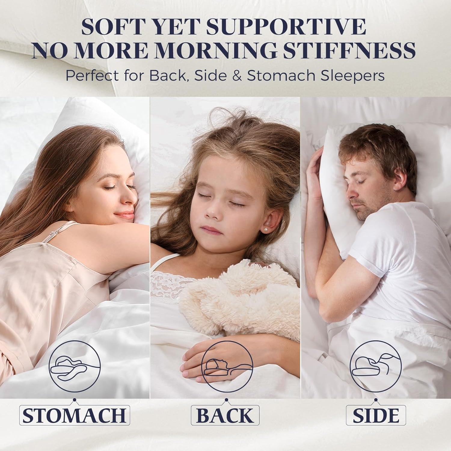 King Size Bed Pillow - 2 Pack Hotel Collection Super Soft down Alternative Pillow for Sleeping, 20X36 Inches