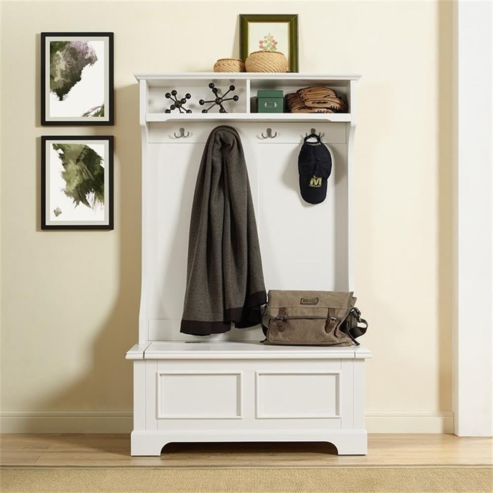 Hall Tree in White