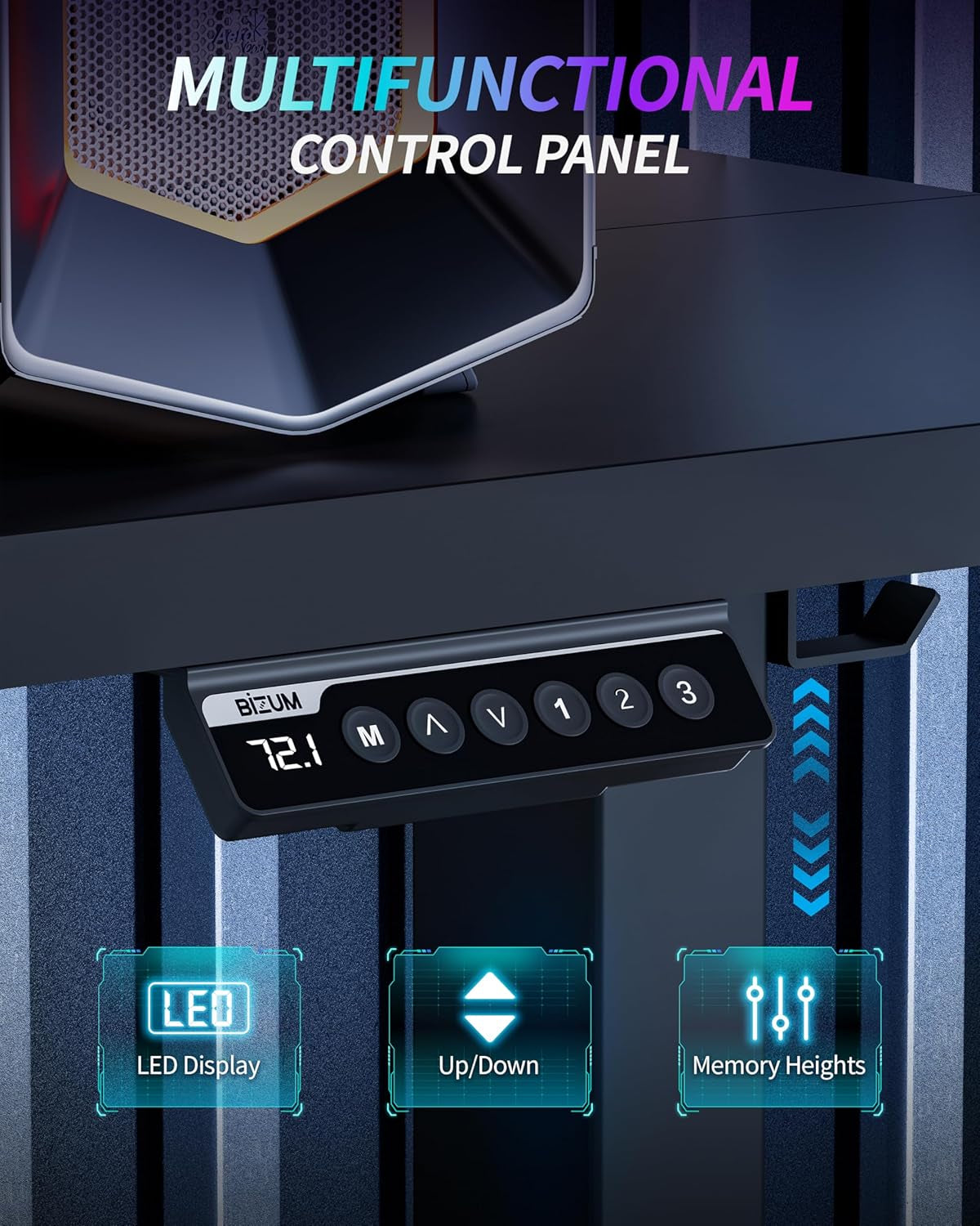 Standing Desk Electric Adjustable Computer Desk-Stand up Desk Office Gaming Home Office Memory Desks 48X24 Inches Black